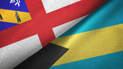 Herm and Bahamas two flags textile cloth, fabric texture