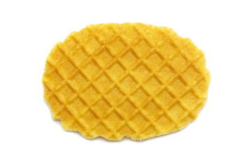Waffle crisp butter flavor biscuits isolated on white background.
