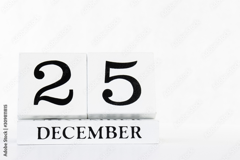 Wall mural christmas day calendar december 25 icon on white background isolated