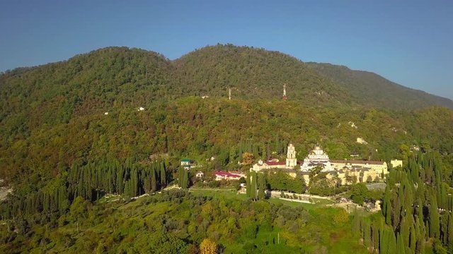 New Athos of St. Simon the Canaanite monastery. Bird's eye view. new afon. Abkhazia. Georgia.