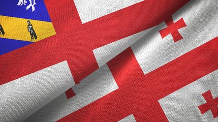 Herm and Georgia two flags textile cloth, fabric texture