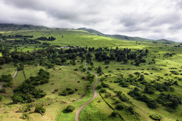 Fototapeta na wymiar Panoramic view of scenic road in Western Maui — Hawai, USA
