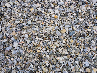 Small stones on the beach in Tuapse, Black sea, Caucasus, Russia