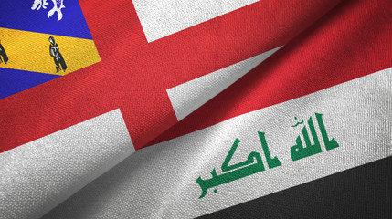 Herm and Iraq two flags textile cloth