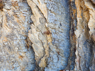 Colorful stone cliffs on the coast of the sea. Tuapse, Black Sea, Caucasus