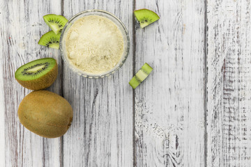 Fresh made Kiwi powder (slective focus)