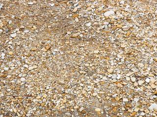 Small yellow stones on the beach in Tuapse, Black sea, Caucasus