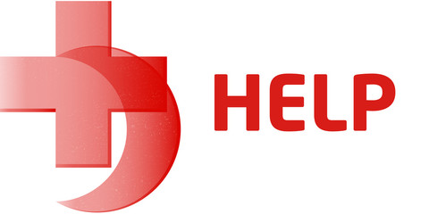 Red cross and a red crescent symbols illustration | Символы красный крест и красный полумесяц