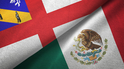 Herm and Mexico two flags textile cloth, fabric texture