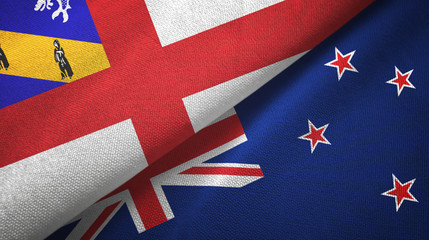 Herm and New Zealand two flags textile cloth, fabric texture