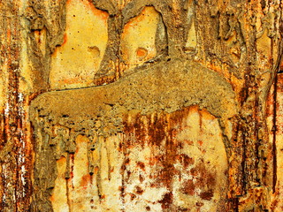 wall with traces of rust and dirt