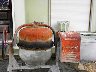 concrete mixer on a building site