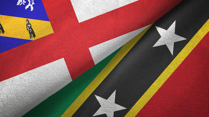 Herm and Saint Kitts and Nevis two flags textile cloth, fabric texture