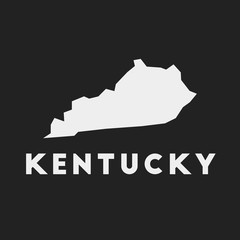Obraz premium Kentucky icon. US state map on dark background. Stylish Kentucky map with US state name. Vector illustration.