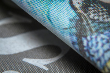 Macro shots folded a newspaper closeup picture