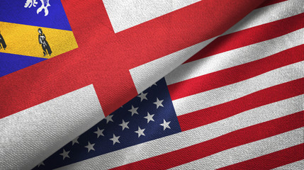 Herm and United States two flags textile cloth, fabric texture