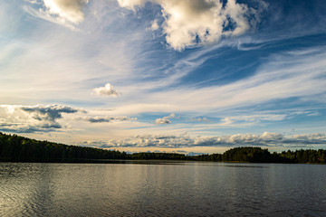 Blue sky with clouds over Lake