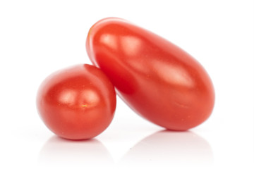 Group of two whole ingredient guacamole tomato isolated on white background