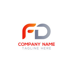 Initial FD Letter Linked Logo. Creative Letter FD Modern Business Logo Vector Template. FD Logo Design