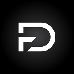 Fototapeta premium Initial FD Letter Linked Logo. Creative Letter FD Modern Business Logo Vector Template. FD Logo Design