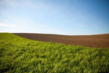Paysage de campagne en été dans la campagne française.