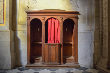 confessional in Catholic church