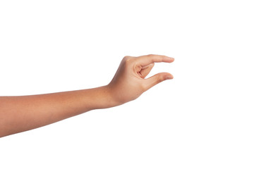 woman hand on the white background