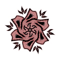 tribal tattoo of flora 
