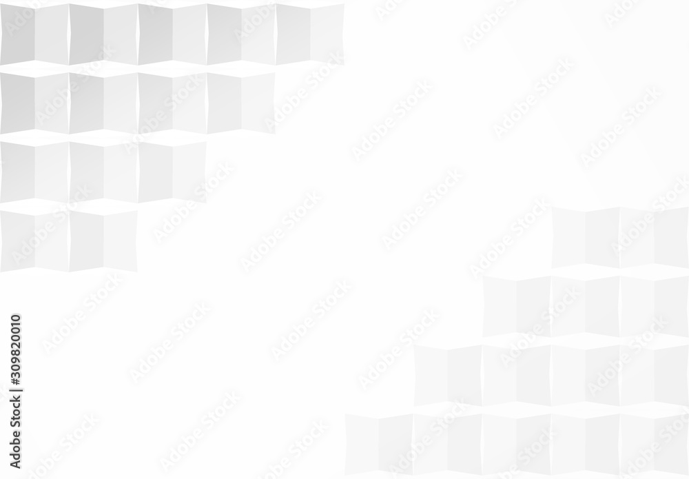 Aufkleber 3d rendering. modern white gray square grid pattern design on light wall background.