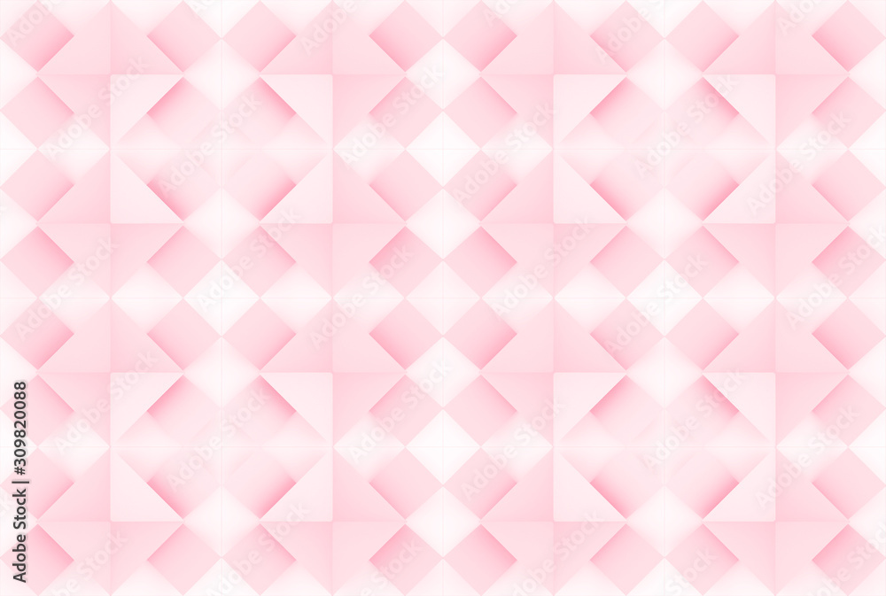Poster 3d rendering. seamless sweet soft pink color tone grid square art pattern tile for any design wall b