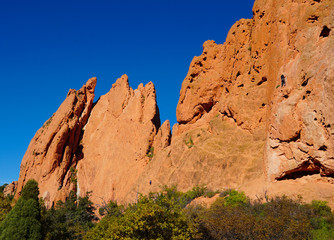 One of the Garden of the God's amazing sandstone mountains on a beautiful summer day.