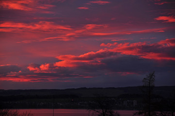 Abendrot über dem Zugersee