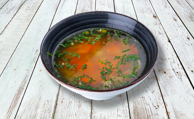 Chicken soup with homemade noodles.