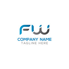 Initial FW Letter Linked Logo. Creative Letter FW Modern Business Logo Vector Template. FW Logo Design