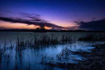 Loch Leven, Fife, Scotland at sunset. 