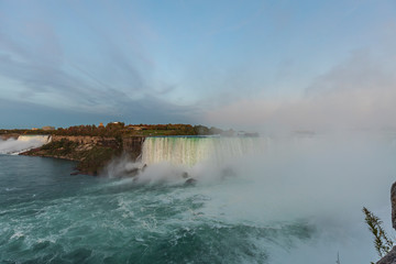 Sunrise at Niagara Falls. View from the Canadian side