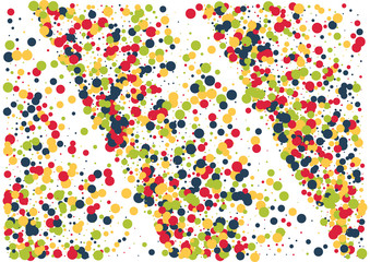 Festive color round confetti background. Abstract frame confetti texture for holiday, postcard, poster, website, carnivals, birthday and children's parties. Cover confetti mock-up. Wedding card layout