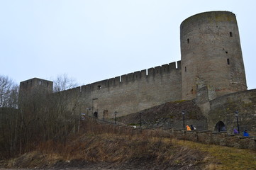 old ruines in ivangorod