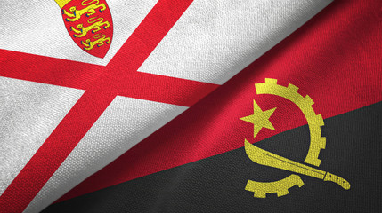 Jersey and Angola two flags textile cloth, fabric texture