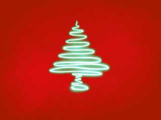 christmas tree on red background