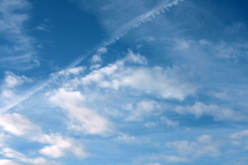  blue sky and white clouds - obrazy, fototapety, plakaty