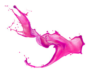 pink paint splash isolated on a white background - 309825442