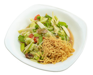 Thai food, spicy Som Tam cucumber salad