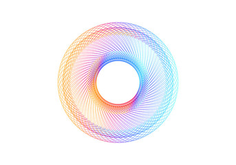 abstract rainbow spirograph on white background
