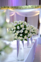 Beautiful photo of the Jewish Hupa , wedding putdoor .