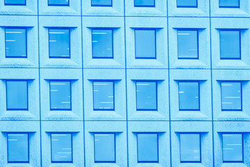 Dark and light blue color windows pattern, abstract background