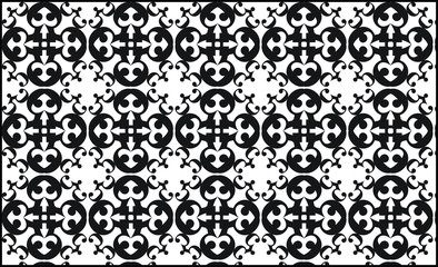 Obraz premium The black tile pattern looks beautiful on a white background.