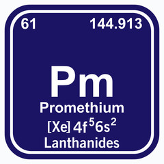 Promethium Periodic Table of the Elements Vector illustration eps 10