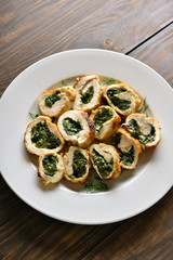 Stuffed chicken fillet with spinach and cheese