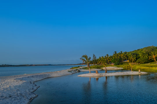 Beautiful Bilene beach and lagoon near Maputo in Mozambique